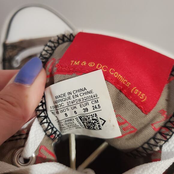 DC Comics X Converse All Stars The Flash Chuck Taylor High Top Sneakers M 6 W 8 - Picture 10 of 13